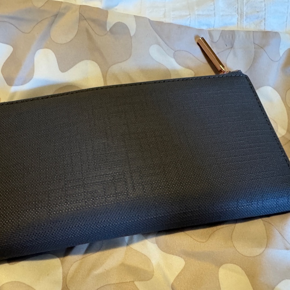 Dagne Dover Slate Gray Clutch with Rose Gold Zipper - Picture 2 of 5